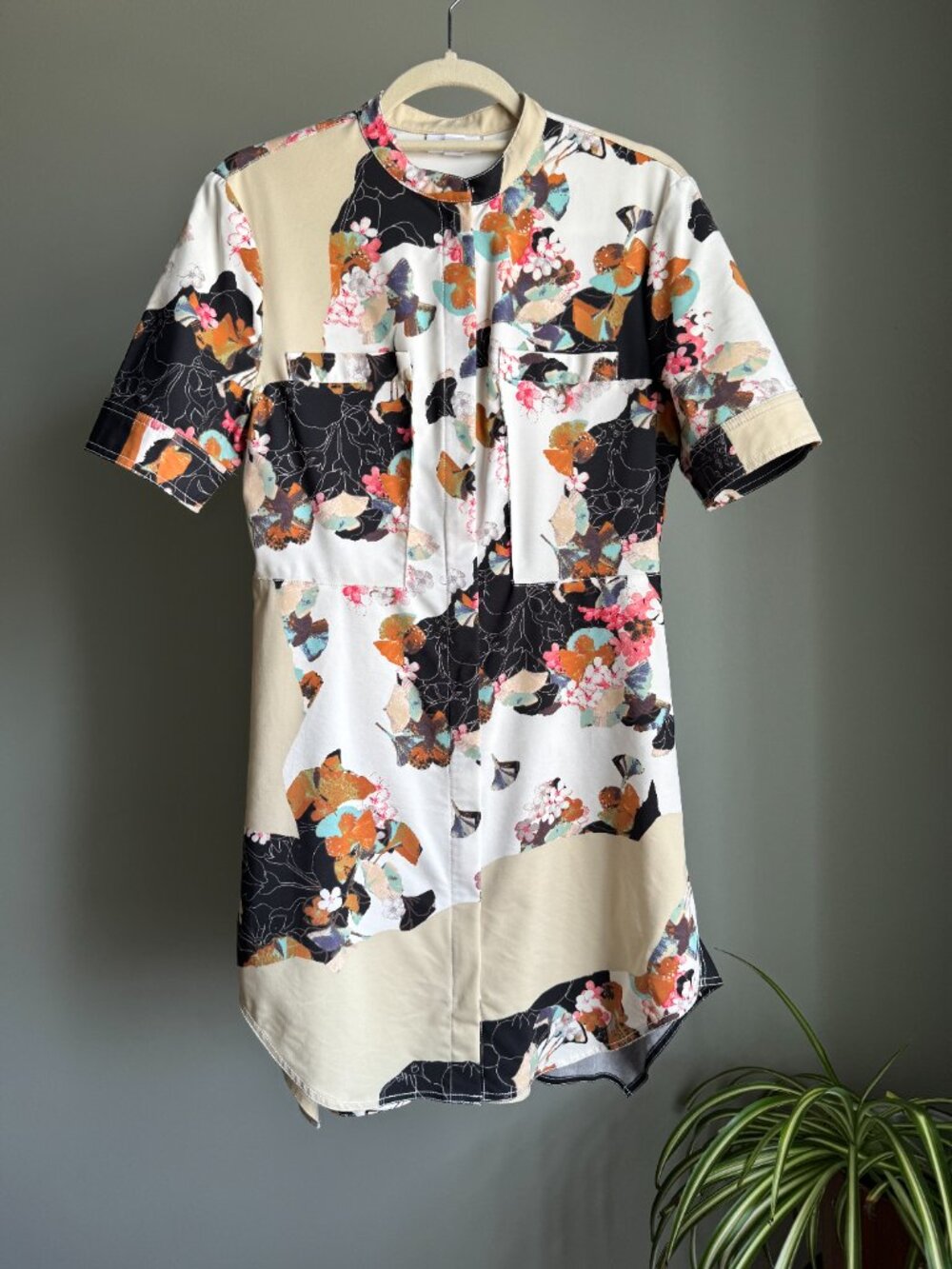3-1 Phillip Lim Shirt Dress, Floral Abstract Medium - Picture 3 of 16